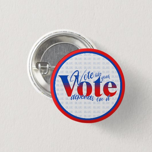 Stem alsof je stem ervan afhangt ronde button 3,2 cm (Voorkant /achterkant)