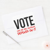 Stem alsof zijn gevangenisstraf ervan afhangt vierkante sticker (Envelop)