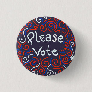 Stem alstublieft Sticker Ronde Button 3,2 Cm
