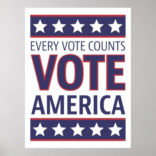 Stem Amerika Elke stem telt Poster (Voorkant)