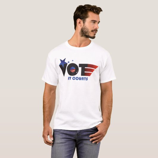 Stem Amerika - Het telt T-shirt (Voorkant volledig)
