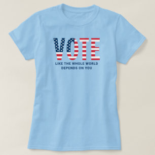 Stem Amerikaanse Vlag Blauwe Vrouwen Patriottisch T-shirt