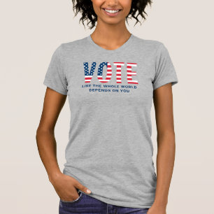 Stem Amerikaanse Vlag Grijs Dames Patriottisch T-shirt