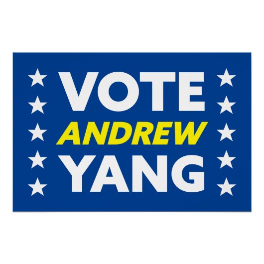 Stem Andrew Yang New York City burgemeester Stars  Perfect Poster (Voorkant)