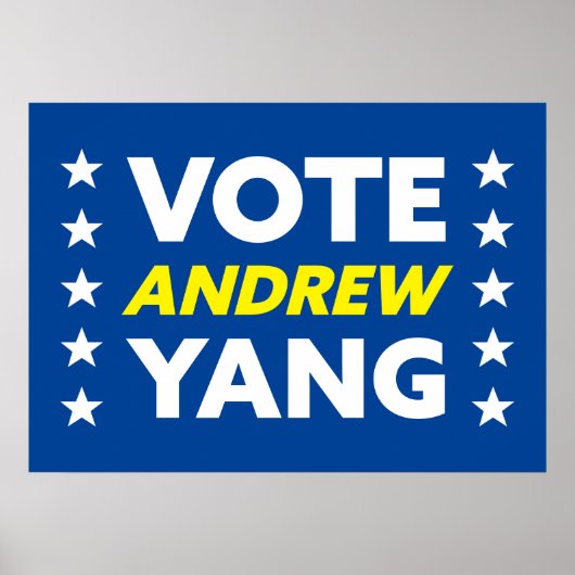 Stem Andrew Yang New York City burgemeester Stars  Poster (Voorkant)