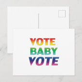 "Stem Baby Stemming" pride lgbtq lgbt regenboog kl Briefkaart (Voorkant / Achterkant)