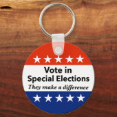 Stem bij speciale verkiezingen sleutelhanger (Achterkant)