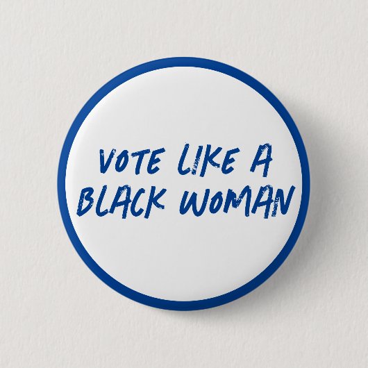 Stem Blauw 2024 als een zwarte vrouw Button (Voorkant)