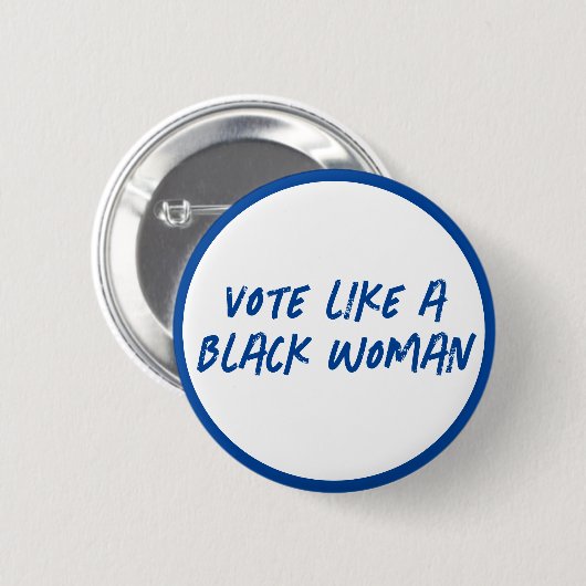 Stem Blauw 2024 als een zwarte vrouw Button (Voorkant /achterkant)