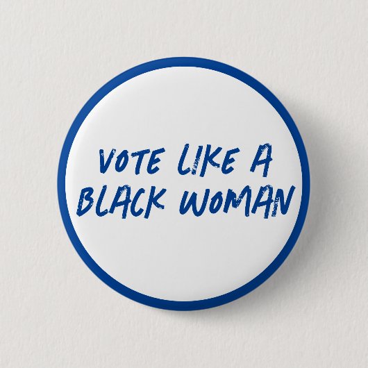 Stem Blauw 2024 als een zwarte vrouw Button (Voorkant)