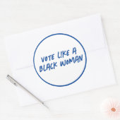Stem Blauw 2024 als een zwarte vrouw ronde Sticker (Envelop)
