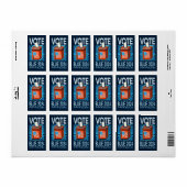 Stem Blauw 2024 Stembus US Presidentsverkiezingen Etiket (Full Sheet)