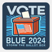 Stem Blauw 2024 Stembus US Presidentsverkiezingen Vierkante Sticker (Voorkant)