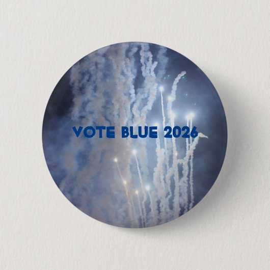 Stem Blauw 2026 Knop Ronde Button 5,7 Cm (Voorkant)