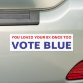 STEM BLAUW BUMPERSTICKER (Op auto)