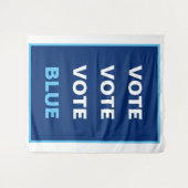 Stem Blauw Democraat Selfie Achtergrond Achterdoek Wandkleed (Voorkant (horizontaal))