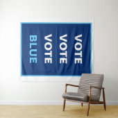 Stem Blauw Democraat Selfie Achtergrond Achterdoek Wandkleed (In Situ (horizontaal))