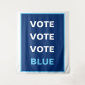 Stem Blauw Democraat Selfie Achtergrond Achterdoek Wandkleed (Voorkant)