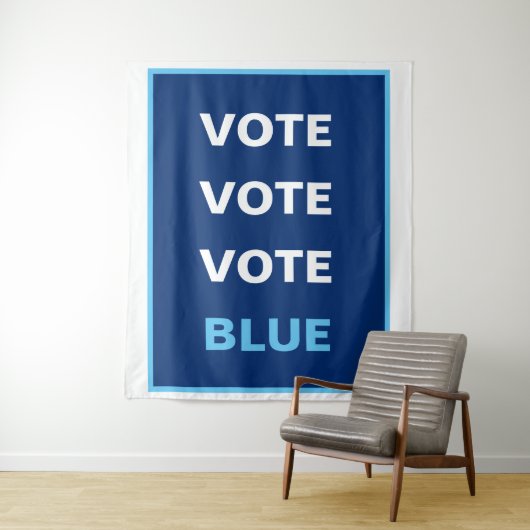 Stem Blauw Democraat Selfie Achtergrond Backdrop Wandkleed (In situ)