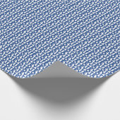 Stem blauw en wit modern typografie patroon cadeaupapier (Hoek)