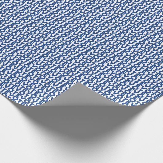 Stem blauw en wit modern typografie patroon cadeaupapier (Hoek)