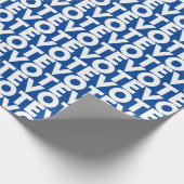 Stem blauw en wit patroon modern cadeau cadeaupapier (Hoek)