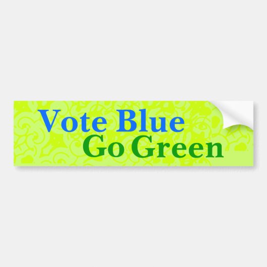 Stem Blauw Ga Groen Bumpersticker (Voorkant)