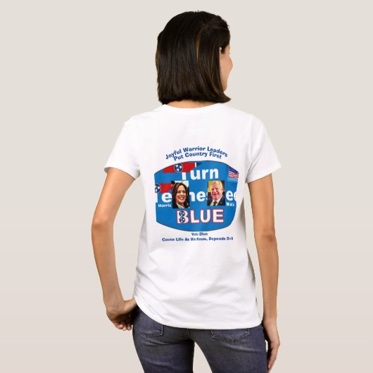 Stem Blauw Harris Walz T-shirt (Achterkant volledig)