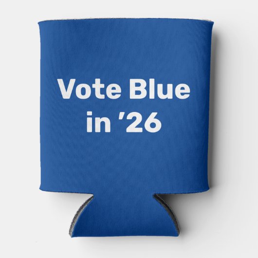 Stem blauw in 2026 blikjeskoeler (Voorkant)