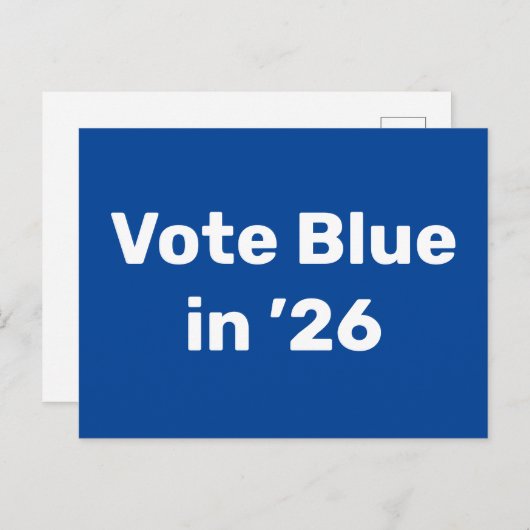 Stem blauw in 2026 briefkaart (Voorkant / Achterkant)