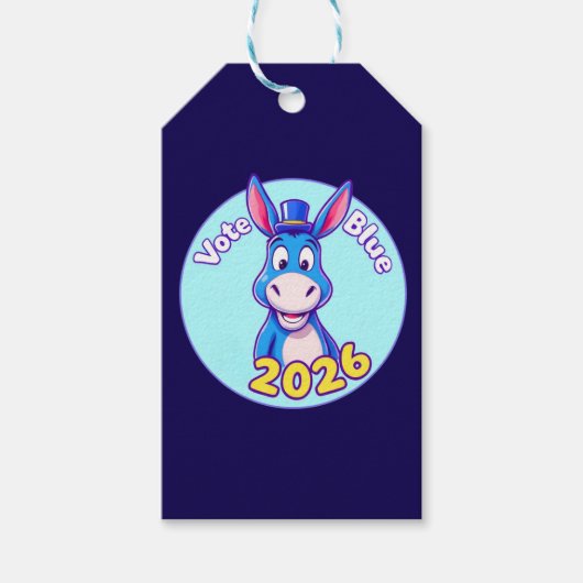 Stem blauw in 2026 cadeaulabel (Voorkant)