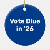 Stem blauw in 2026 keramisch ornament (Achterkant)