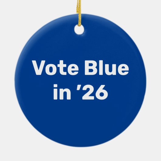 Stem blauw in 2026 keramisch ornament (Achterkant)