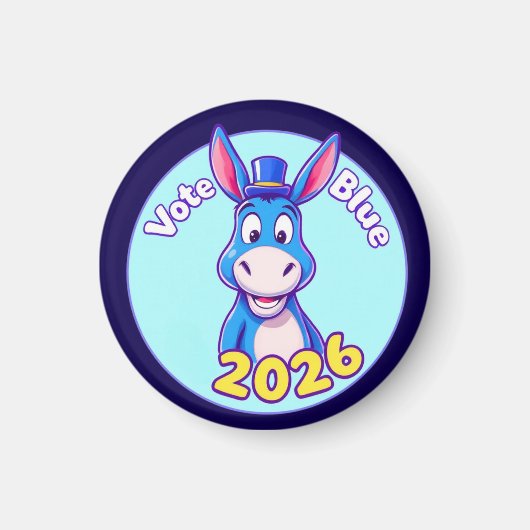 Stem blauw in 2026 magneet (Voorkant)