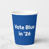 Stem blauw in 2026 papieren bekers (Achterkant)