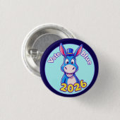 Stem blauw in 2026 ronde button 3,2 cm (Voorkant /achterkant)
