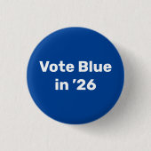 Stem blauw in 2026 ronde button 3,2 cm (Voorkant)