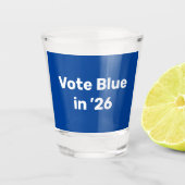 Stem blauw in 2026 shot glas (Voorkant)