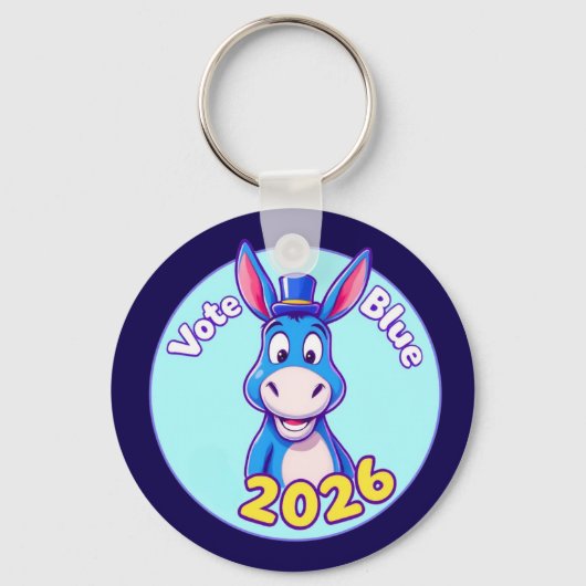 Stem blauw in 2026 sleutelhanger (Voorkant)