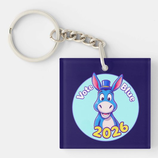 Stem blauw in 2026 sleutelhanger (voorkant)