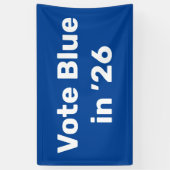 Stem blauw in 2026 spandoek (Verticaal)
