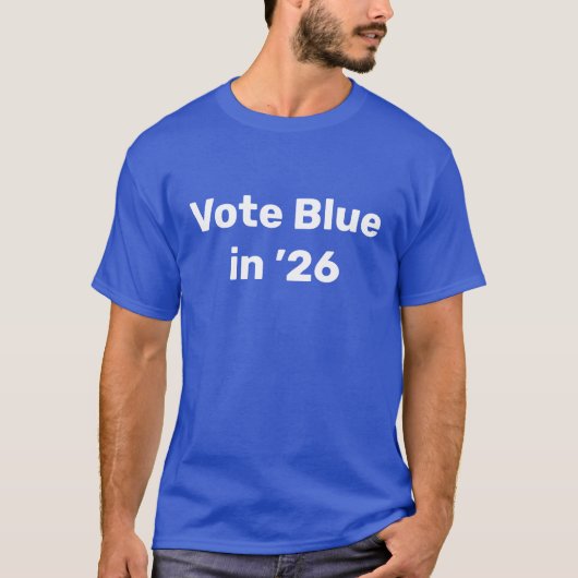 Stem blauw in 2026 t-shirt (Voorkant)