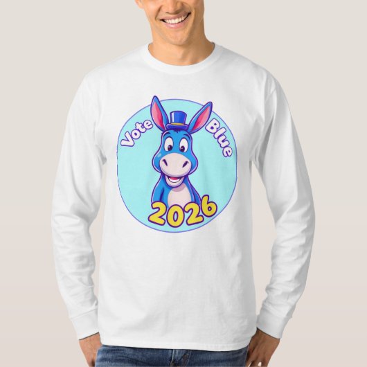 stem blauw in 2026 t-shirt (Voorkant)