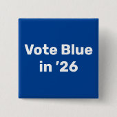 Stem blauw in 2026 vierkante button 5,1 cm (Voorkant)