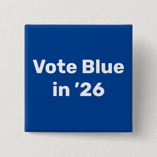 Stem blauw in 2026 vierkante button 5,1 cm (Voorkant)