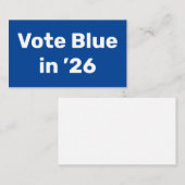 Stem blauw in 2026 visitekaartje (Voorkant / Achterkant)