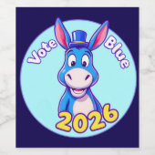 Stem blauw in 2026 wijn etiket (Enkel label)