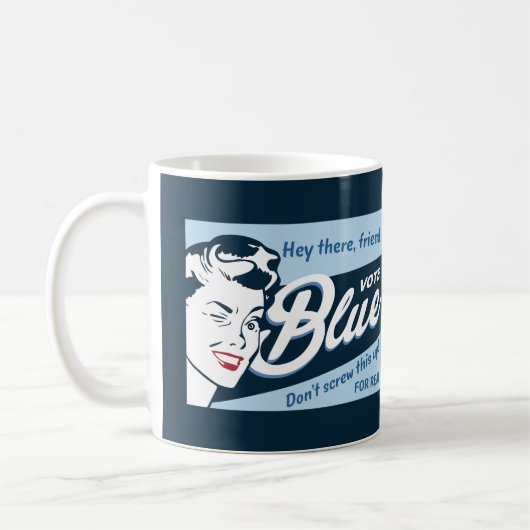 Stem Blauw | MOK | Retro Grappig (Links)