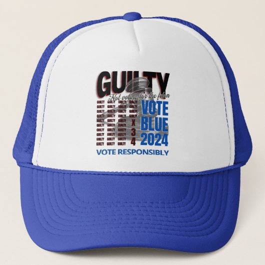 Stem Blauw Niet op de misdadiger Trucker Pet (Voorkant)