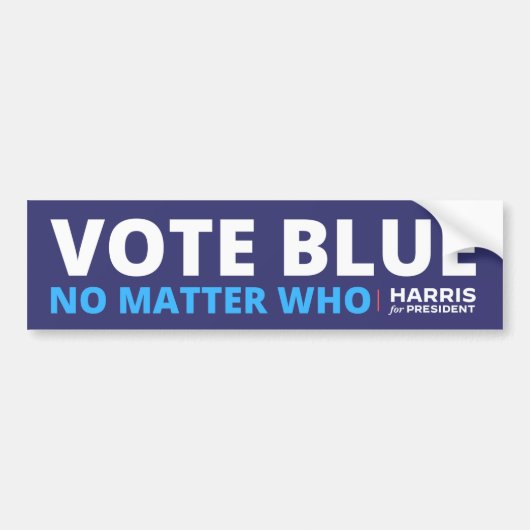Stem blauw ongeacht wie, Harris voor president Bumpersticker (Voorkant)